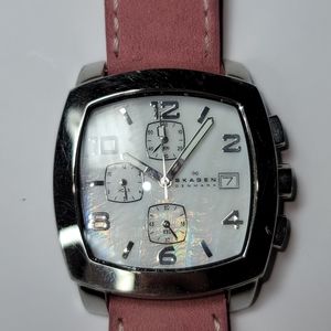 Skagen Pink Suede Watch